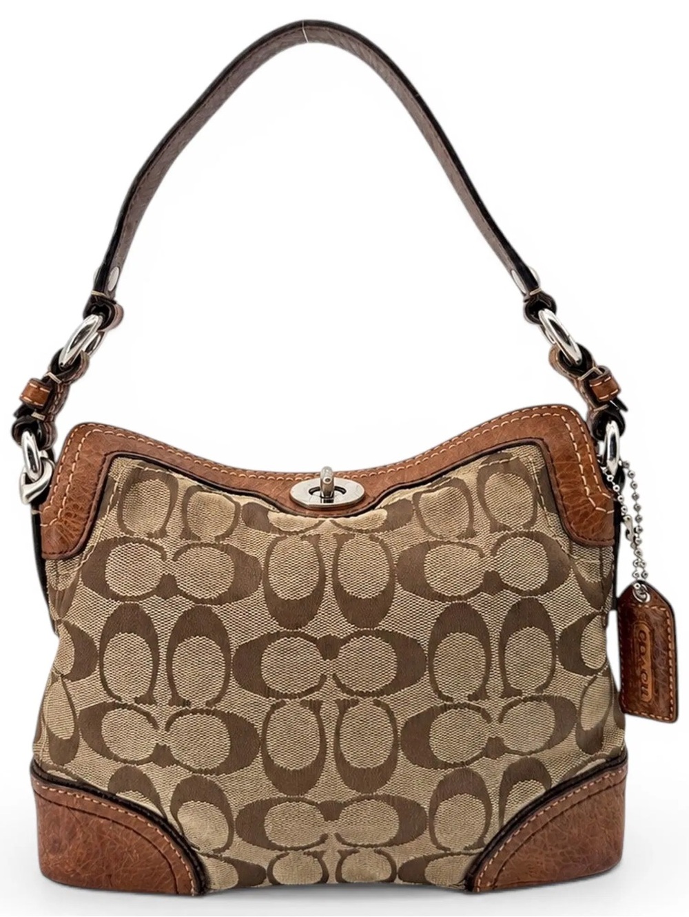 Coach Vintage Brown Chelsea Hobo Signature Jacquard Turlock Y2K Shoulder Bag